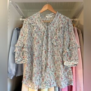 Floral Ruffle Blouse